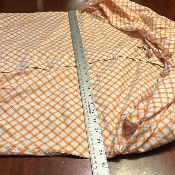 Robert Talbott Button Front shirt orange and white size large 100% cotton - Picture 6 of 8